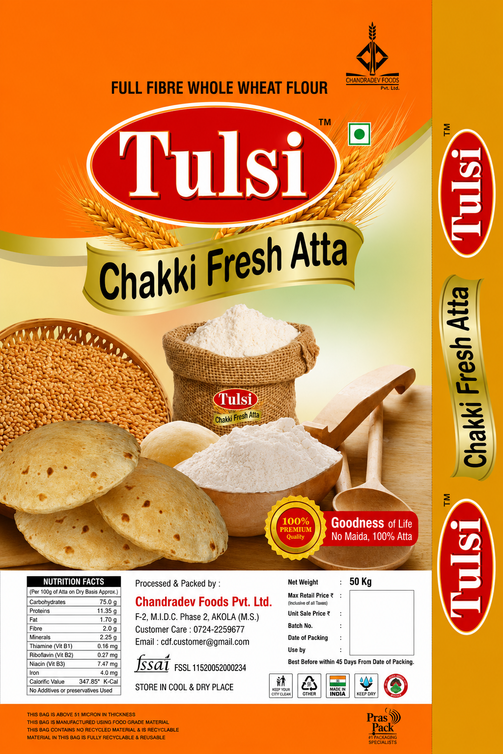 Tulsi Chakki Fresh Atta 50 Kg